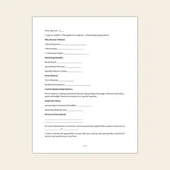 Exemple de lettre de parrainage gratuit. Ce document détaille les avantages pour les partenaires, les bénéfices marketing et l'historique des événements.