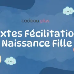 Des textes félicitations naissance fille adorables, avec un hochet, un lapin rose, un soleil, des nuages et un biberon.