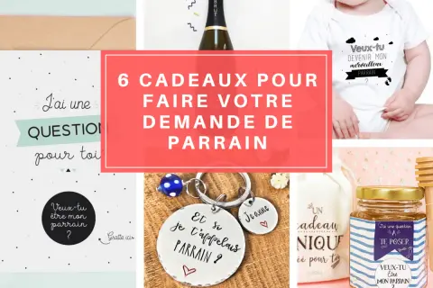 6 idées cadeaux pour une demande de parrain originale : body bébé, porte-clés, pot de miel...
