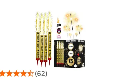 Ensemble de bougies fontaines et cierges magiques pour illuminer vos fêtes. Apprenez comment allumer bougie fontaine pour un spectacle étincelant.