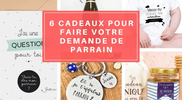 6 idées cadeaux pour une demande de parrain originale : body bébé, porte-clés, pot de miel...