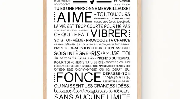 Texte marraine filleul : "Ma filleule, tu mérites le meilleur. Aime, vibre, fonce ! L'imagination est ton terrain de jeu. Rêve sans limite.