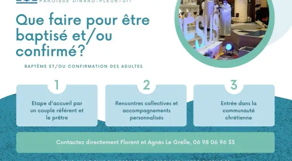 Guide pour le baptême et la confirmation des adultes : étapes, rencontres, et intégration. Que dire au prêtre pour un baptême ? Contactez Florent et Agnès.
