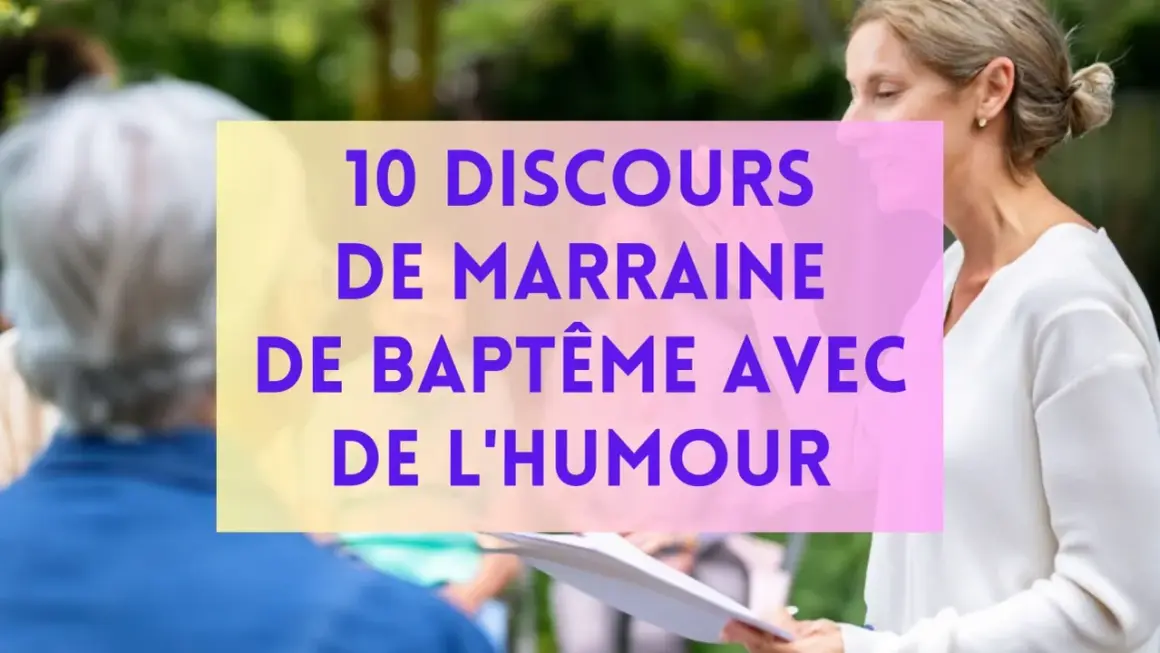 Une marraine prépare un discours de baptême plein d'humour. 10 idées pour un discours parrain humour réussi.