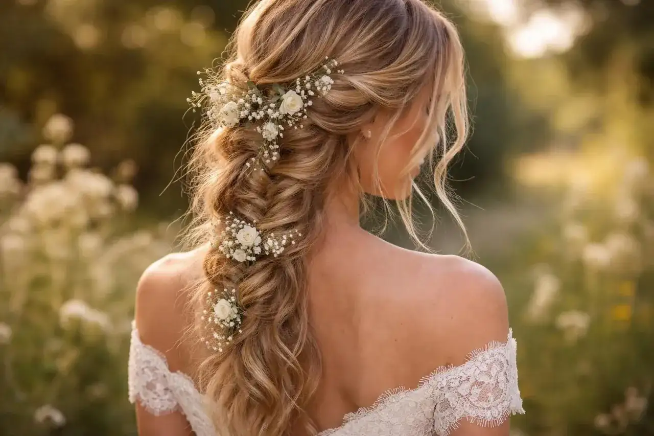 Coiffure bohème chic avec tresse pour mariage et fête
