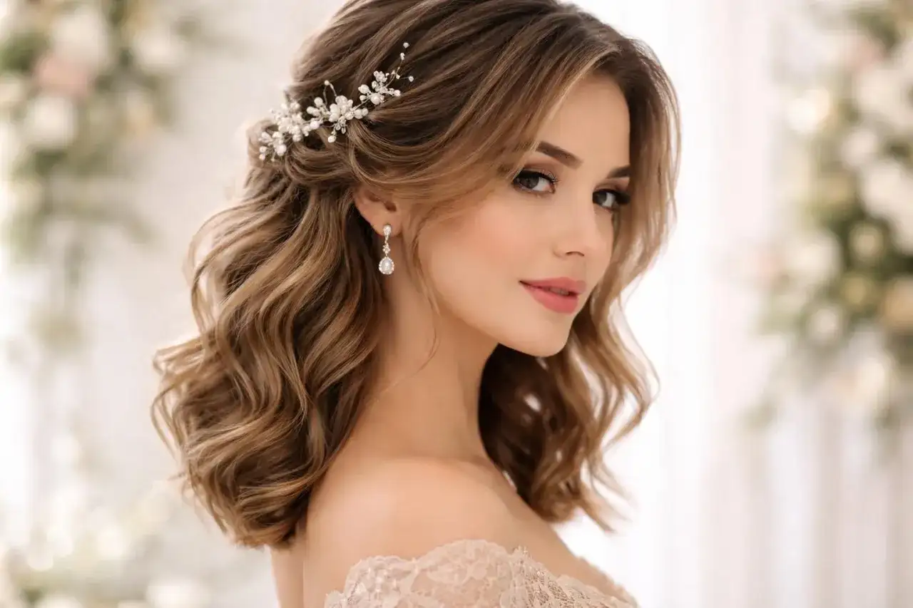 7 coiffures de mariage pour cheveux mi-longs à essayer
