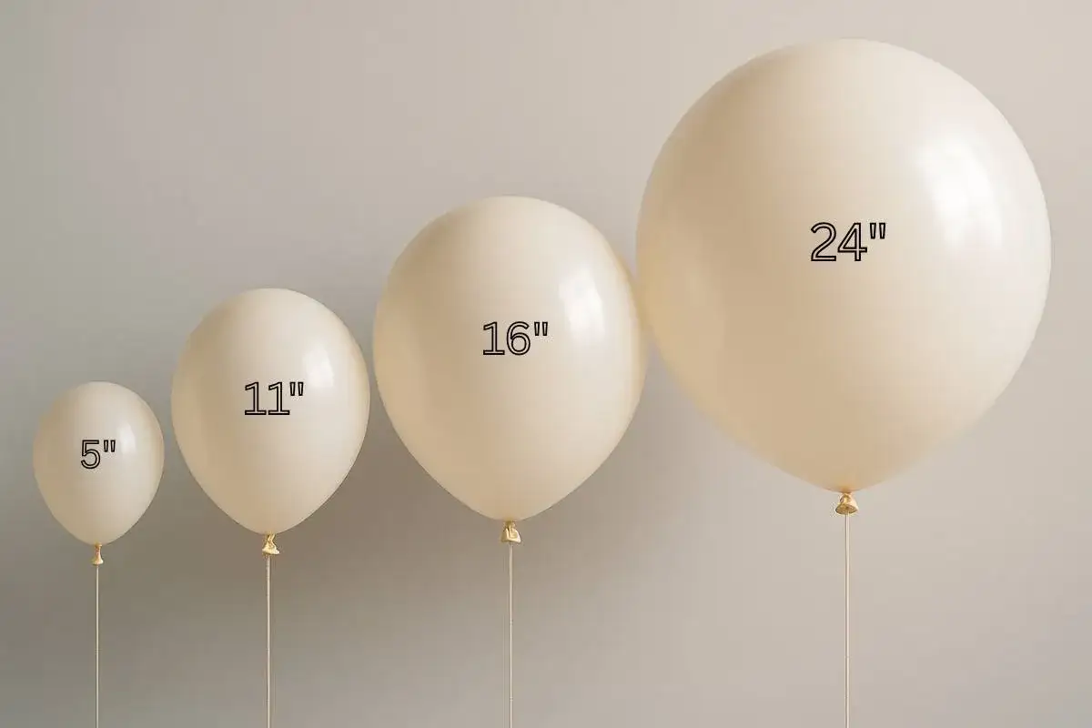 Quatre ballons de tailles diff&eacute;rentes (5