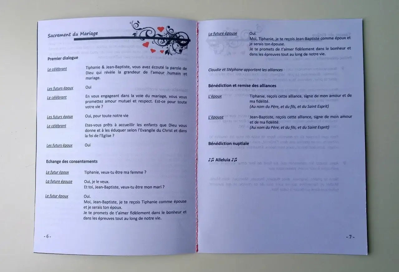 Modèle livret de messe mariage à télécharger gratuit. Ce document présente les textes et rituels d'une cérémonie de mariage.
