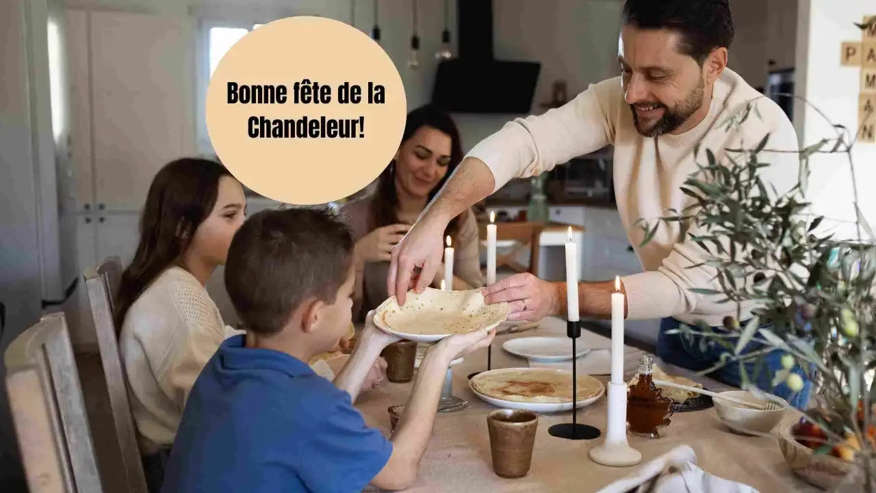 Une famille partage des crêpes à la Chandeleur, une tradition qui célèbre la lumière et l'abondance.